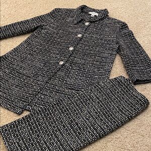St. John Collection Black and White Tweed Blazer Set